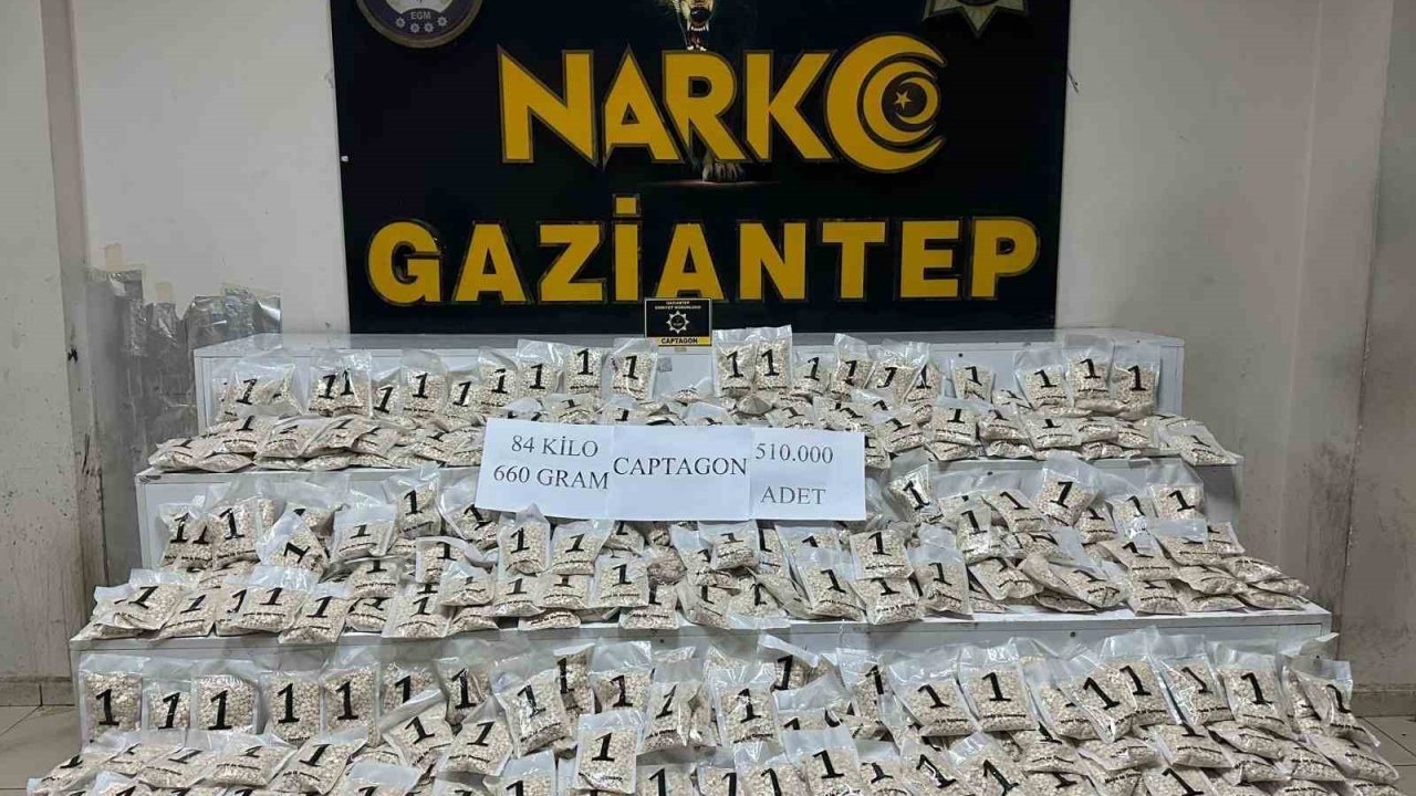 Gaziantep’te 510 bin adet uyuşturucu hap ele geçirildi: 1 şahıs tutuklandı