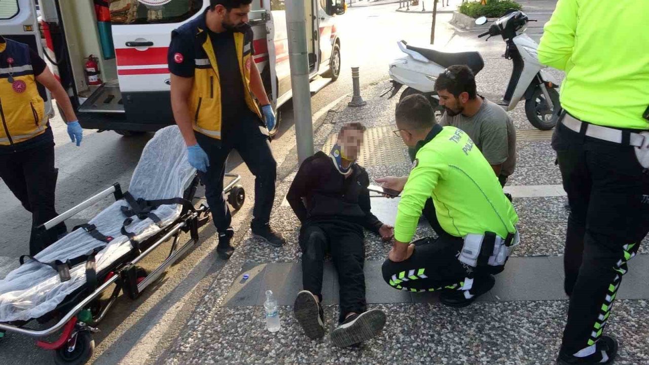 Yayaya çarpmamak için motosikleti devirdi: 1 yaralı
