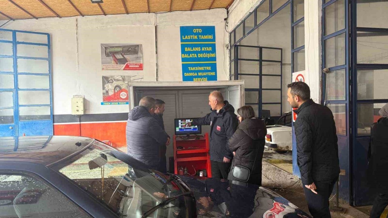 Bayburt’ta egzoz gazı emisyon ölçüm istasyonları denetlendi