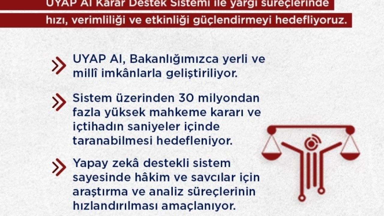 Bakan Gürlek: "UYAP AI Karar Destek Sistemi’ni hayata geçiriyoruz"